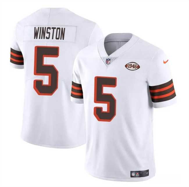Men & Women & Youth Cleveland Browns #5 Jameis Winston White 1946 Collection Vapor Limited Stitched Jersey,We sell and wholesale Men & Women & Youth Cleveland Browns #5 Jameis Winston White 1946 Collection Vapor Limited Stitched Jersey on line form chian!